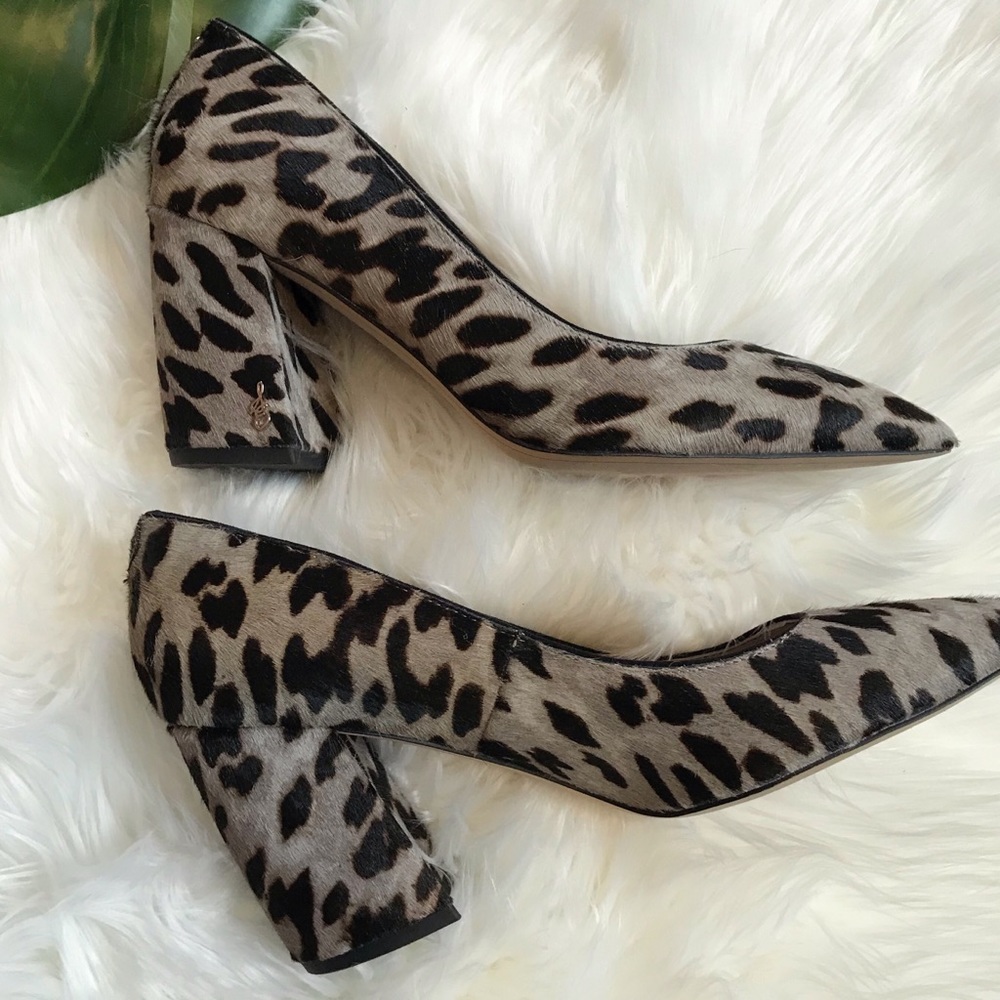 Sam Edelman Tatiana Pump in Gray Leopard Print